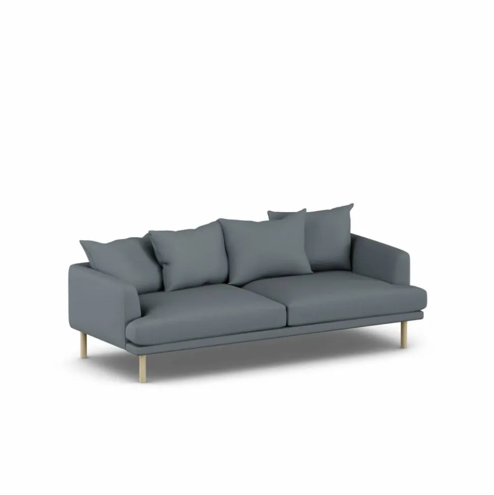 Sjövik soffa Same Blue 6678-vitoljad ek 3-sits