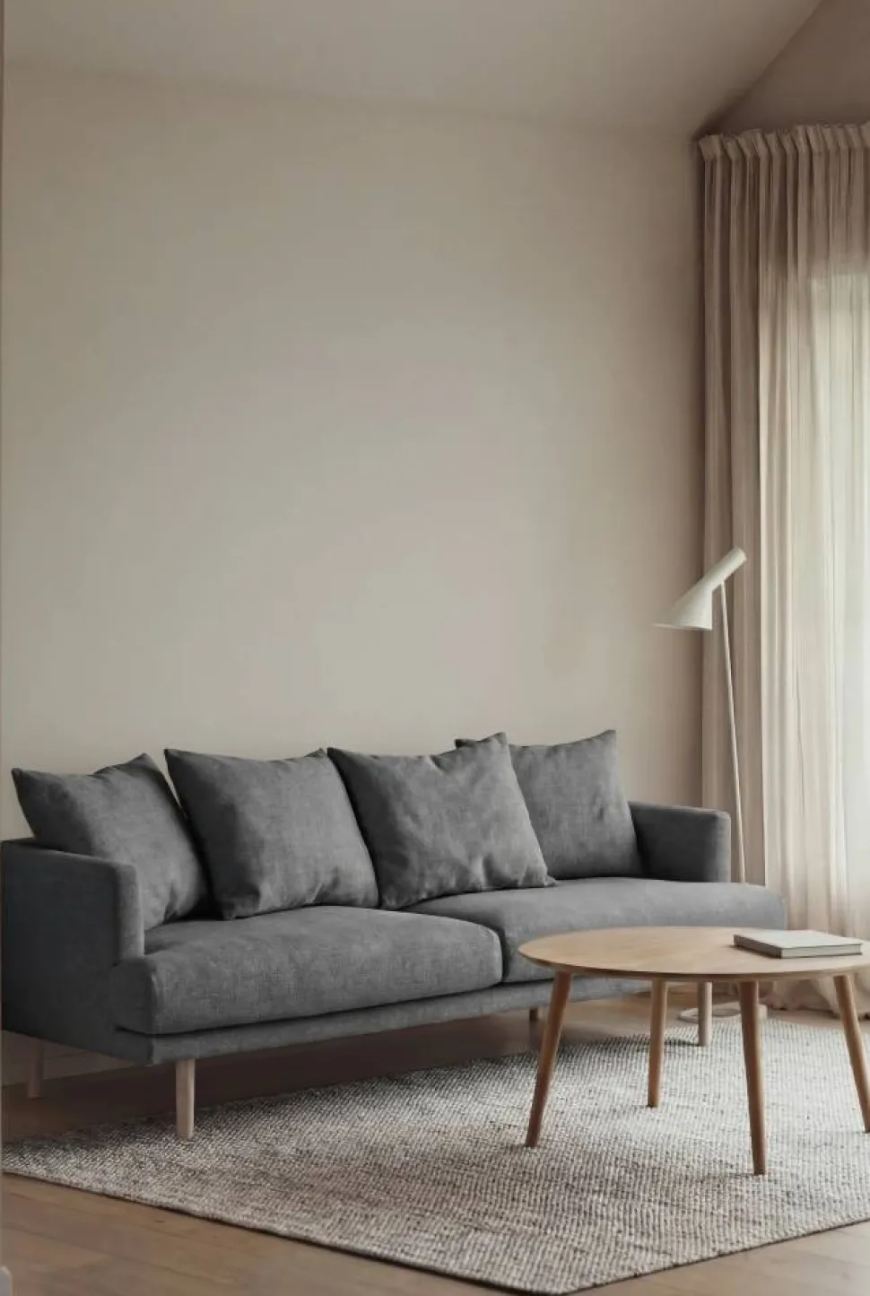 Sjövik soffa Same Blue 6678-vitoljad ek 3-sits