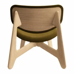 Slab loungestol klädd sits Natural brushed oak-Royal 0162 CMHR Khaki