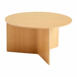 Slit soffbord Ø65 cm Lacquered oak