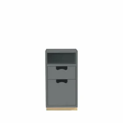 Snö G3 sängbord storm grey björksockel