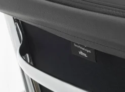 Soft Pad Chair EA 208 classic height polerat krom Läder L50 Nero (filttassar)