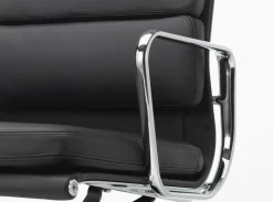 Soft Pad Chair EA 208 classic height polerat krom Läder L50 Nero (filttassar)