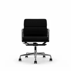 Soft Pad Chair EA 217 polerat kromstativ Läder premium F L50 Nero