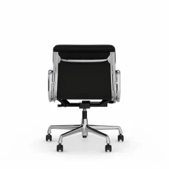 Soft Pad Chair EA 217 polerat kromstativ Läder premium F L50 Nero