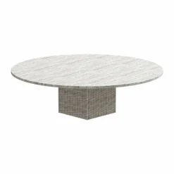 Soho soffbord Silver travertin Ø120x35