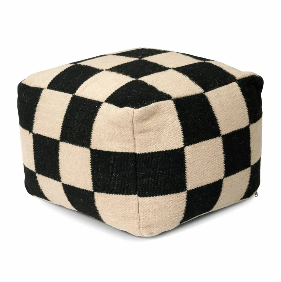 Square puff 50x50 cm Svart-natur