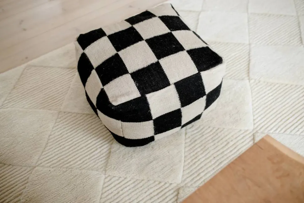 Square puff 50x50 cm Svart-natur