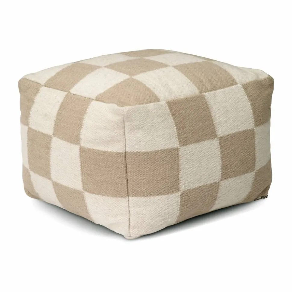 Square puff 50x50 cm Vit-natur