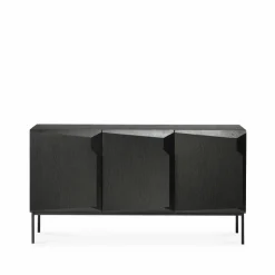 Stairs sideboard 3 dörrar Svartbetsad ek 150x80x46 cm