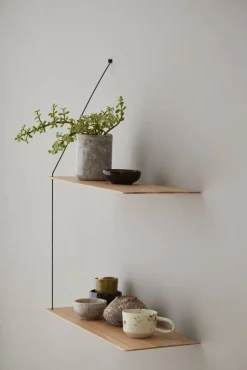 Stedge hylla 60 cm Vitpigmenterad ek