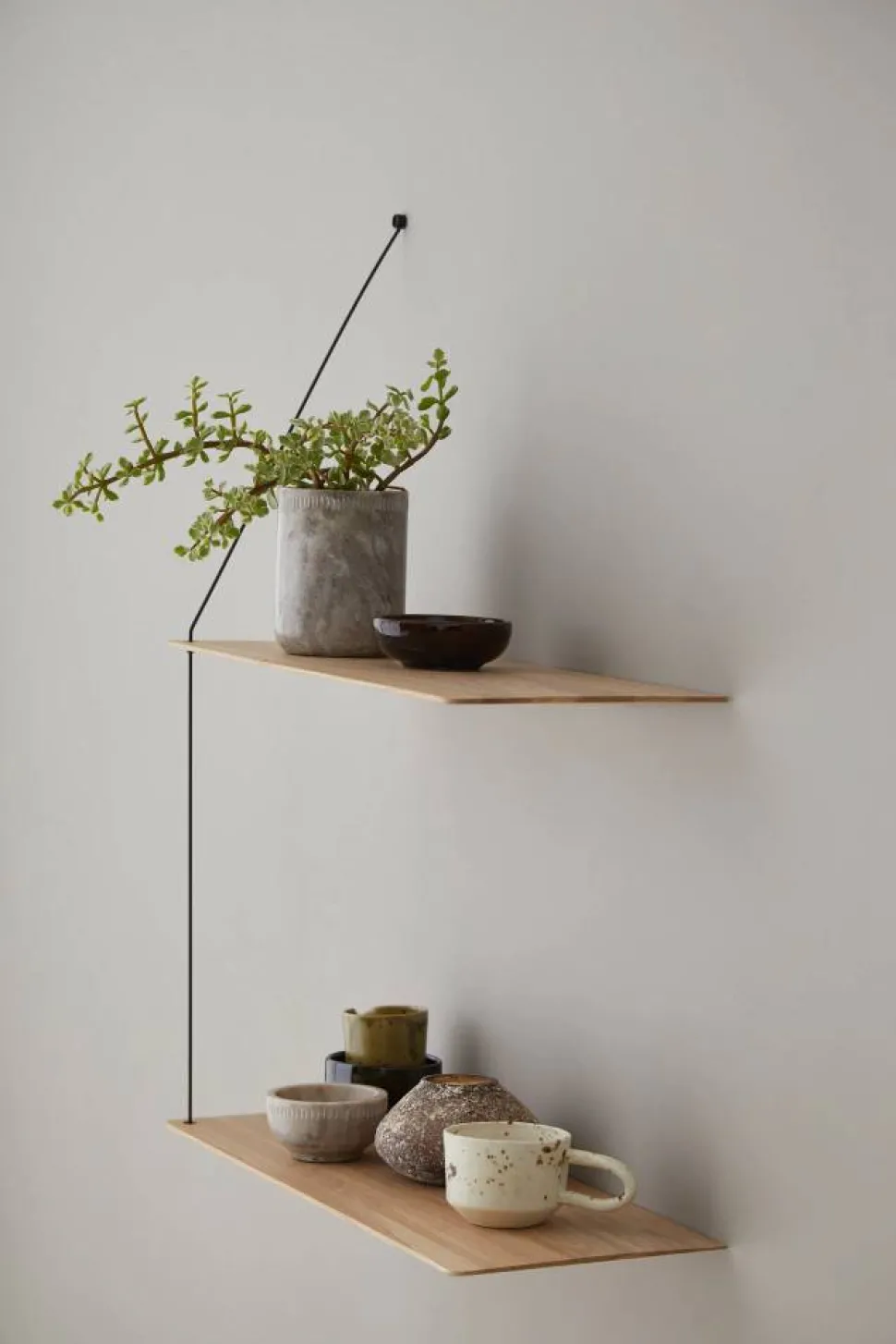 Stedge hylla 60 cm Vitpigmenterad ek