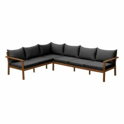 Stockaryd hörnsoffa teak/dark grey