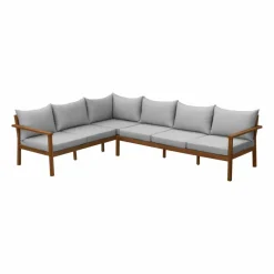 Stockaryd hörnsoffa teak/light grey