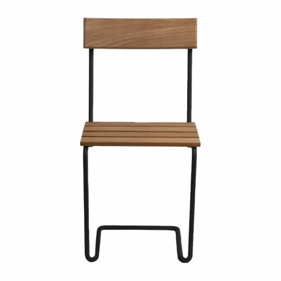 Stol 1 Obehandlad teak-svart