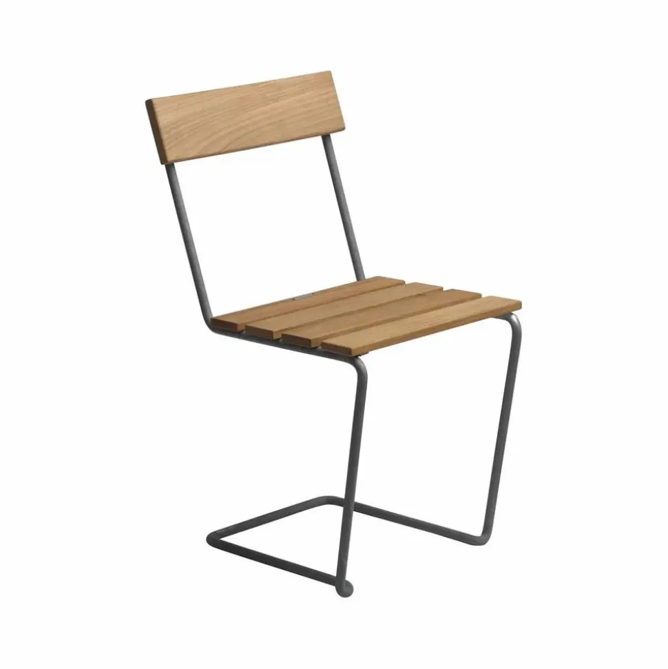 Stol 1 Teak-varmförzinkat stativ