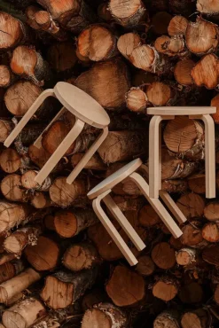 Stool E60 pall 4 st ben Naturlackerad björk-Björk