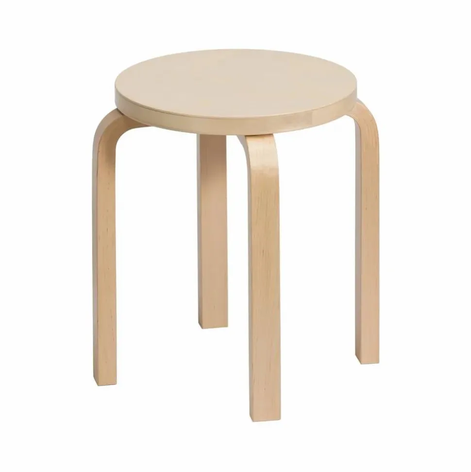 Stool E60 pall 4 st ben Naturlackerad björk-Björk