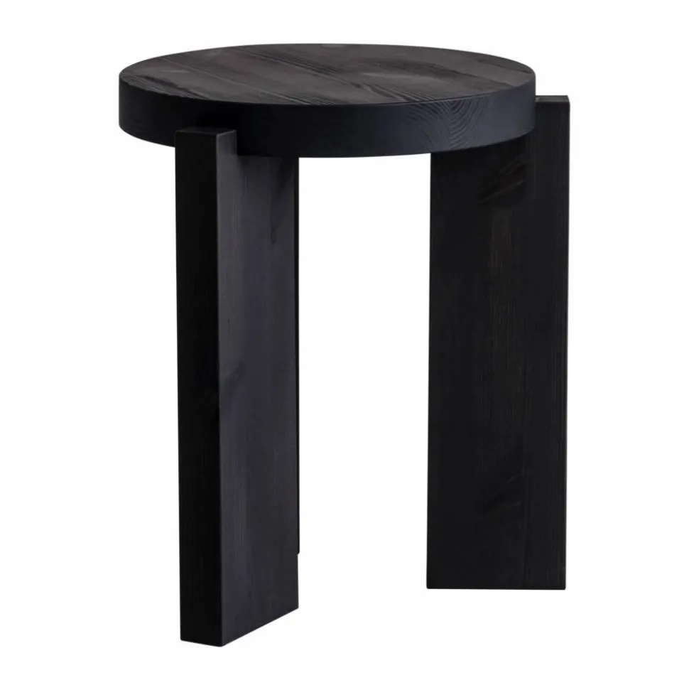 001 Stool pall Svartbetsad furu Ø40x44 cm