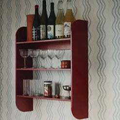 Strapats vägghylla 62x73 6 cm Burgundy