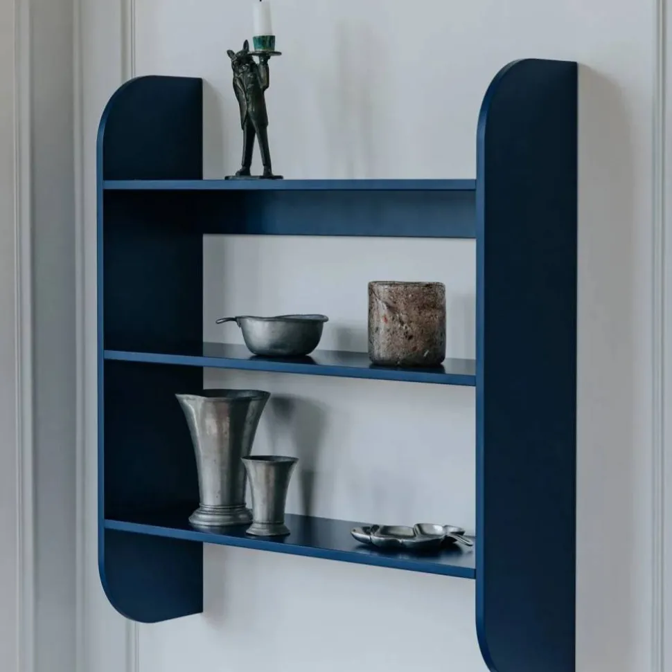 Strapats vägghylla 62x73 6 cm Midnight blue