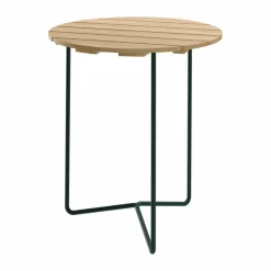Table 6B bord Oljad furu-grönt stålstativ