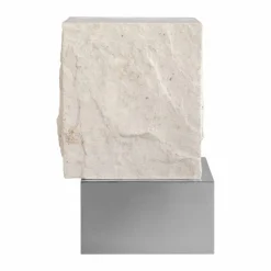 Temple sidobord tall 50x33 cm Chrome-limestone