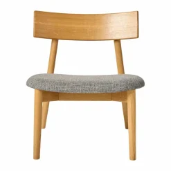 Tetra lounge chair Betongfärgat tyg-naturoljad ek