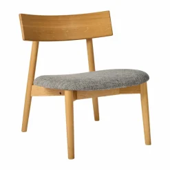 Tetra lounge chair Betongfärgat tyg-naturoljad ek