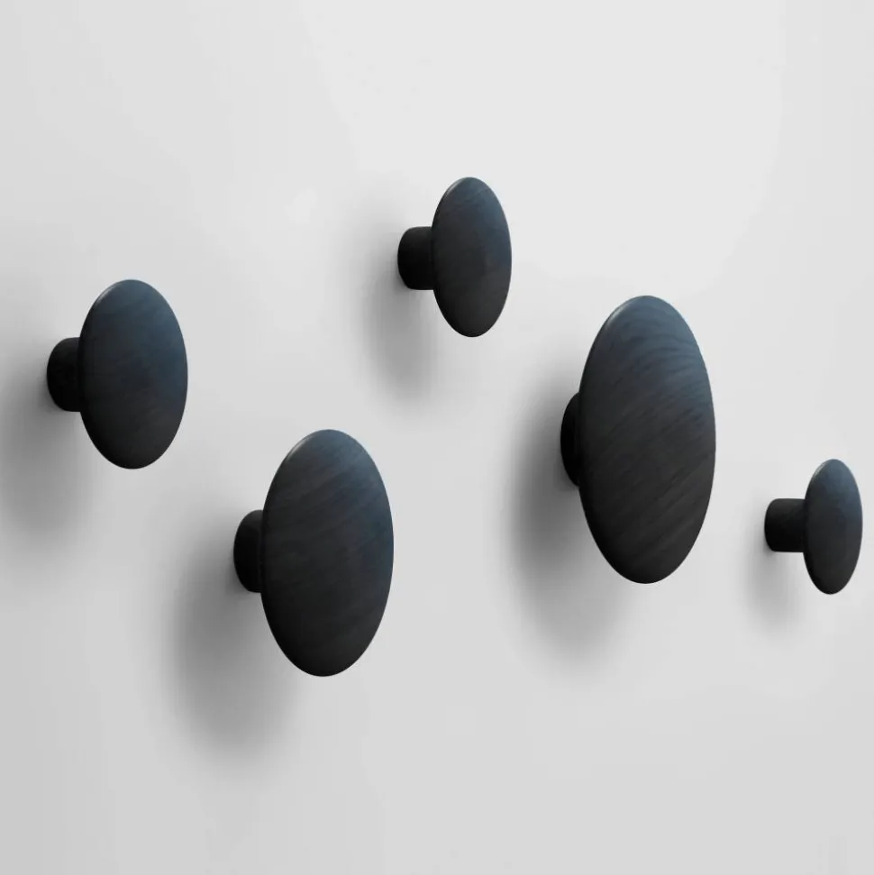 The Dots klädkrok svart Ø6 5 cm