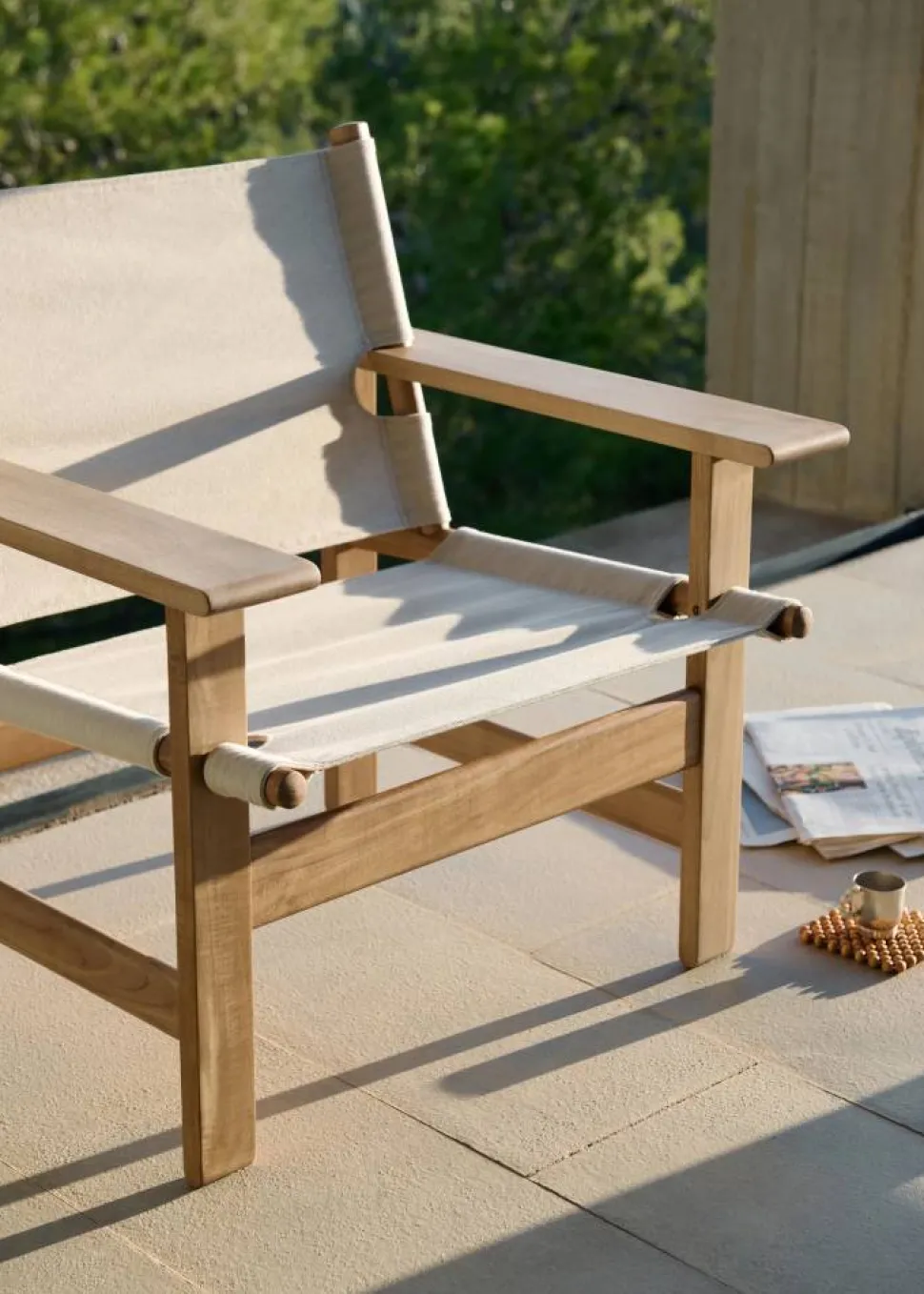The Canvas Chair outdoor fåtölj Teak-performance canvas