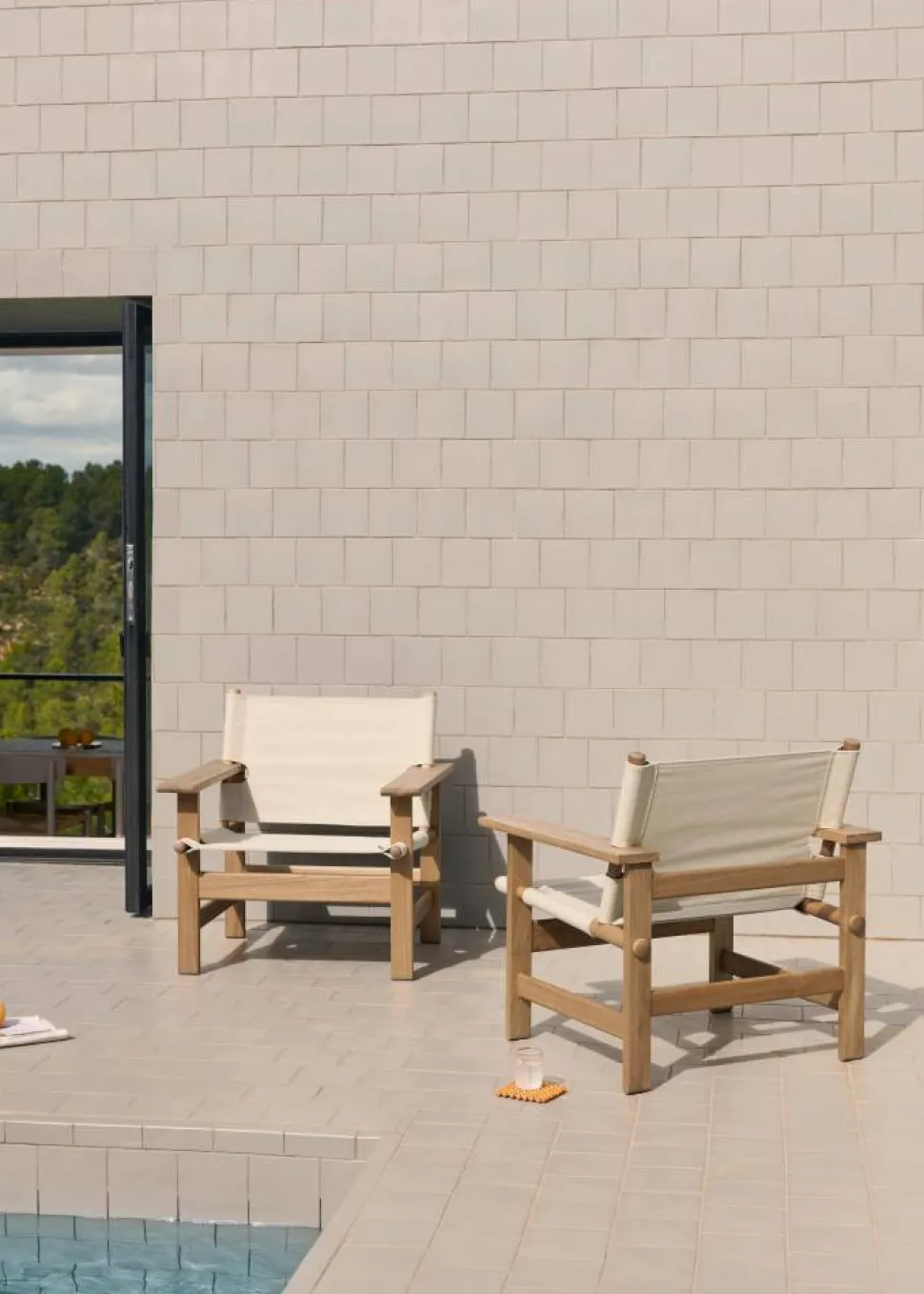 The Canvas Chair outdoor fåtölj Teak-performance canvas