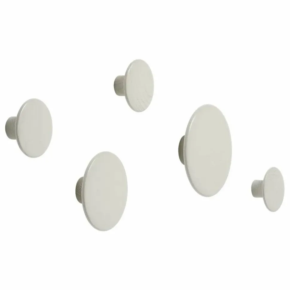 The Dots klädkrok off white Ø6 5 cm