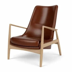 The Seal loungestol hög rygg Re-wool 0218-valnöt