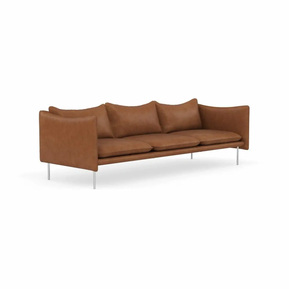 Tiki soffa 3-sits Vintage Rangers-polished stainless steel