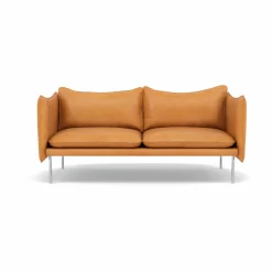 Tiki soffa 2-sits Vintage Cognac-polished stainless steel