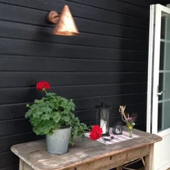 Tratten vägglampa rå koppar