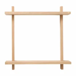 Treat vägghylla dubbel Oak 50x12x50 cm
