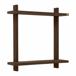 Treat vägghylla dubbel Smoked Oiled Oak 50x12x50 cm