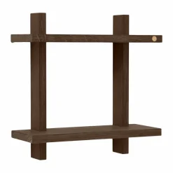 Treat vägghylla dubbel Smoked Oiled Oak 34x12x34 cm
