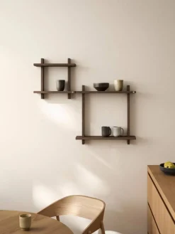 Treat vägghylla dubbel Smoked Oiled Oak 34x12x34 cm