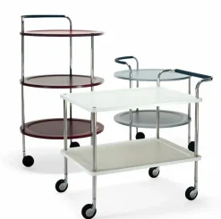 Trolley Round Basic serveringsvagn ljusgrå kromstativ
