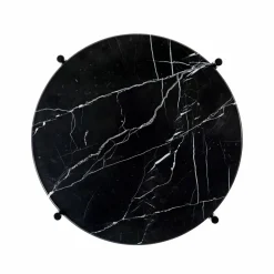 TS bord svarta ben Ø 40 cm svart marmor