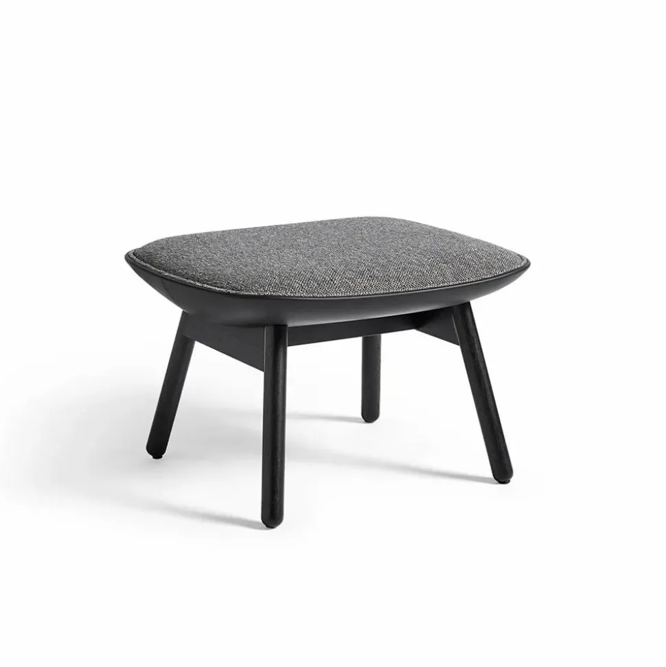 Uchiwa fotpall Grey-svart ek-baksida svart läder