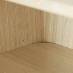 Vidja högt vitrinskåp Vitpigmenterad ek