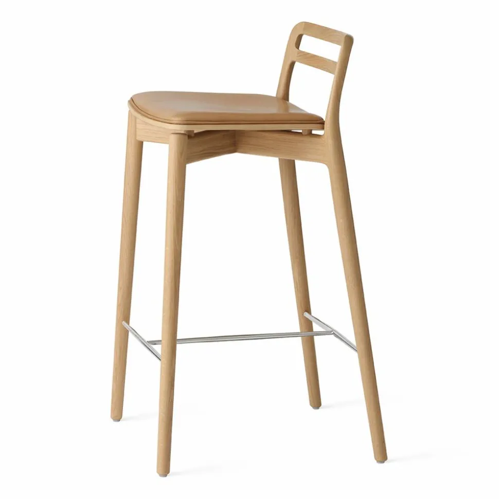 Vipp484 Cabin counter barstol 83 cm Light oak-sand leather