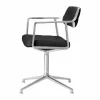 Vipp453 Swivel kontorsstol Leather black-pol. aluminium