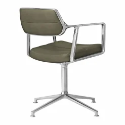 Vipp453 Swivel kontorsstol Leather bosco green-pol. aluminium