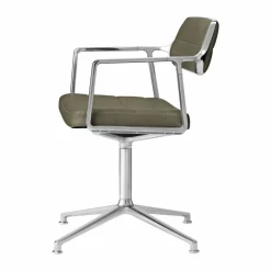 Vipp453 Swivel kontorsstol Leather bosco green-pol. aluminium
