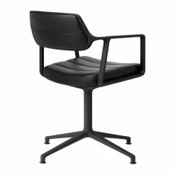 Vipp453 Swivel kontorsstol Leather black-svart aluminium